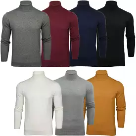 Xact Mens Roll Neck Jumper - 100% Cotton - Long Sleeved