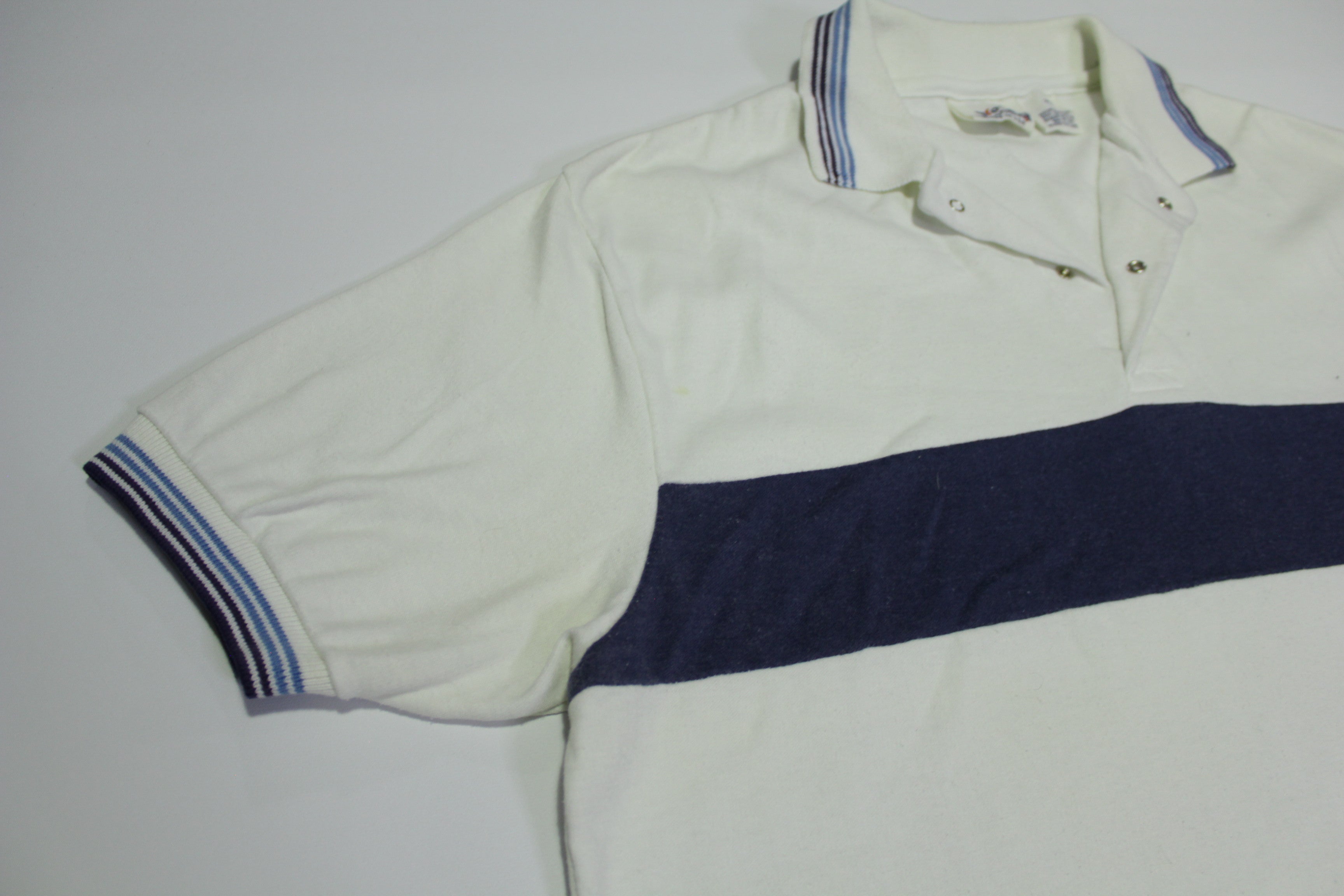 Your Advantage YA Vintage 80's Made in USA Striped Tennis Polo Shirt